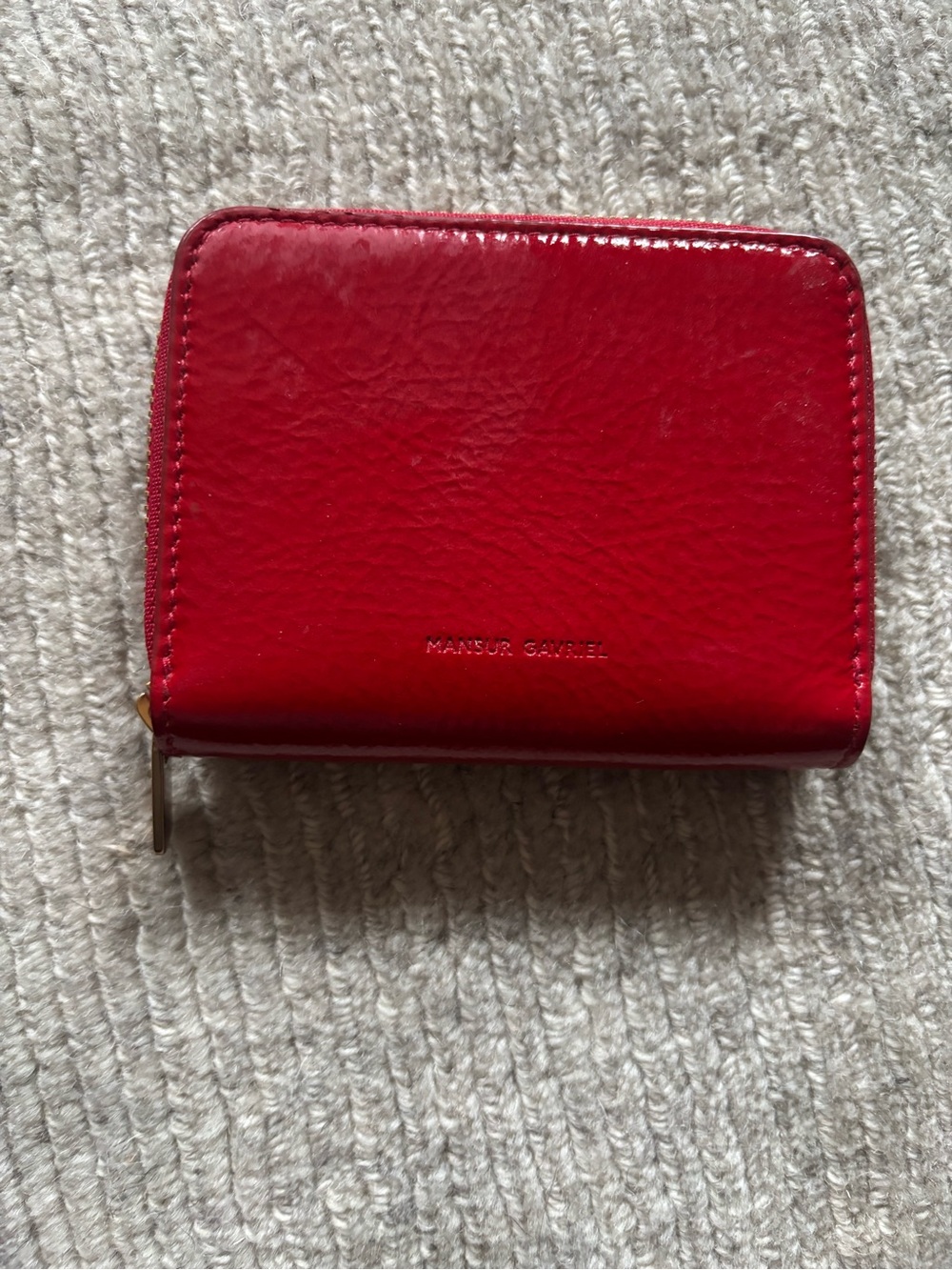 Mansur Gavriel Red Leather Zip Card Holder